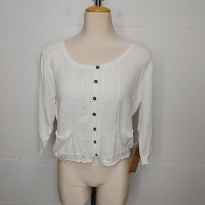 The Earth Collection 100% cotton white cardigan